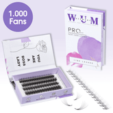 8D Volumen Wimpern auf Klebestreifen - 1000 fertige Wimpernfächer Künstliche Wimpern 0.05 C 7mm - WUM Germany